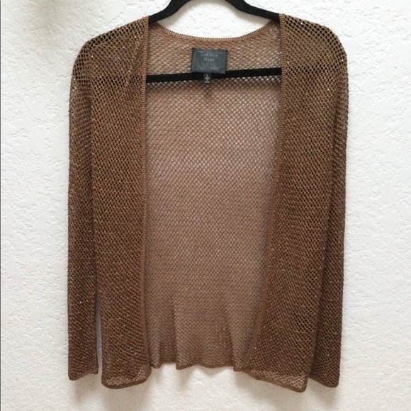 NWOT Carmen Marc Valvo Collection Cardi Style Beaded Mesh Jacket - Picture 2 of 9